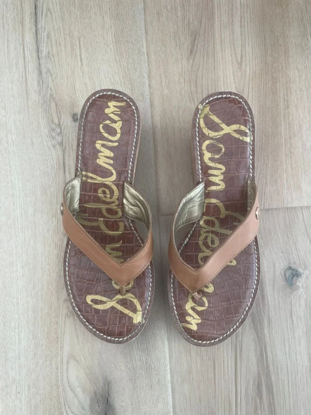 Sam Edelman Cork Wedge Thong Sandals 7.5 - Picture 3 of 4